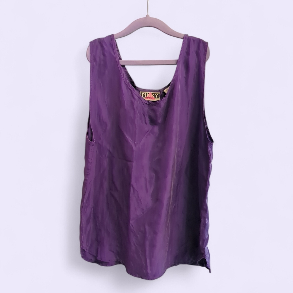 Vintage Pinky Silk Women's Purple Sleeveless Top Size‎ Small